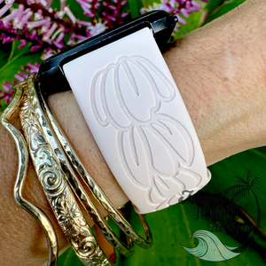 Pikake Silicone Watch Band Compatible with Fitbit Versa, Versa 2, and Versa Lite