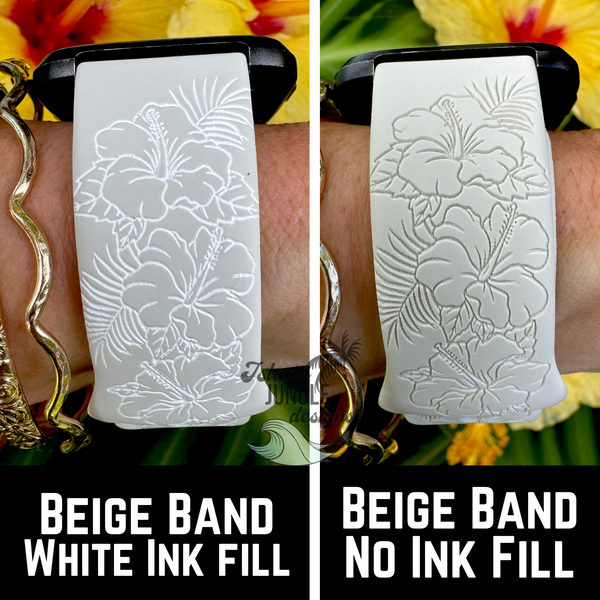 Tropical Hibiscus Silicone Watch Band Compatible with Fitbit Versa, Versa 2, and Versa Lite
