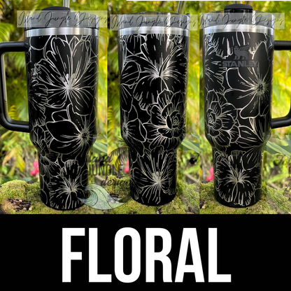 Made to Order-Laser Engraved 40oz Quencher Tumbler-Full Wrap Design-Free Shipping!