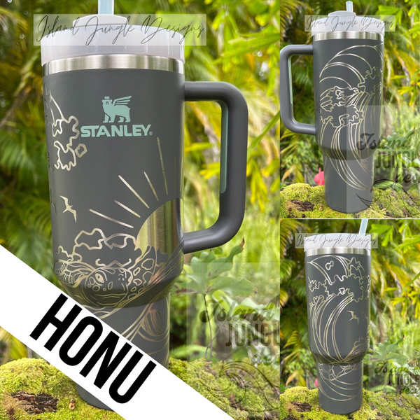 "Charcoal" Made to Order-Laser Engraved 40oz Quencher Tumbler-Full Wrap Design-Free Shipping!