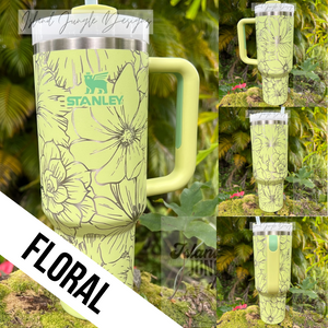 "Citron" Made to Order-Laser Engraved 40oz Quencher Tumbler-Full Wrap Design-Free Shipping!