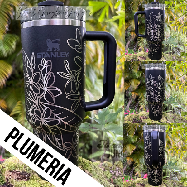 "Black" Made to Order-Laser Engraved 40oz Quencher Tumbler-Full Wrap Design-Free Shipping!