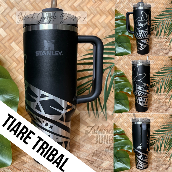 "Black" Made to Order-Laser Engraved 40oz Quencher Tumbler-Full Wrap Design-Free Shipping!