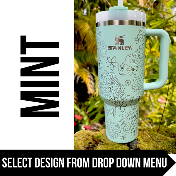 "Mint" Made to Order-Laser Engraved 40oz Quencher Tumbler-Full Wrap Design-Free Shipping!