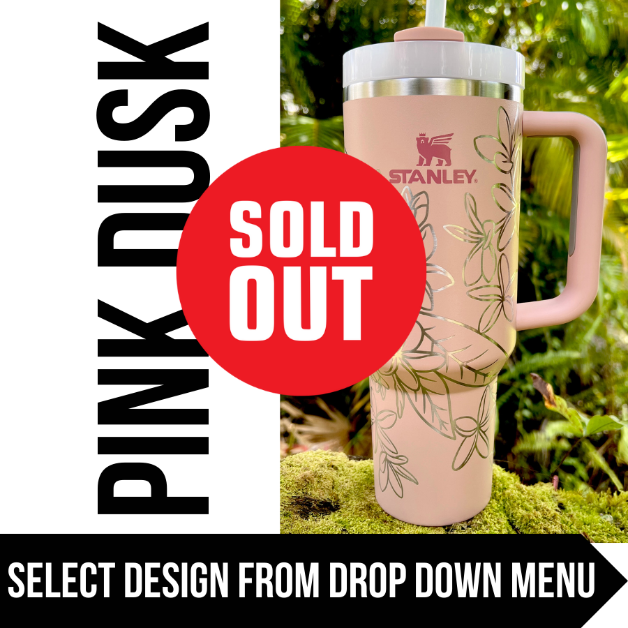 "Pink Dusk" Made to Order-Laser Engraved 40oz Quencher Tumbler-Full Wrap Design-Free Shipping!