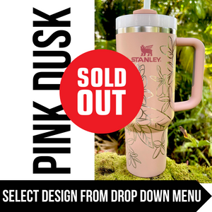 "Pink Dusk" Made to Order-Laser Engraved 40oz Quencher Tumbler-Full Wrap Design-Free Shipping!