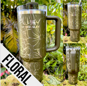 "Peet Moss" Made to Order-Laser Engraved 40oz Quencher Tumbler-Full Wrap Design-Free Shipping!