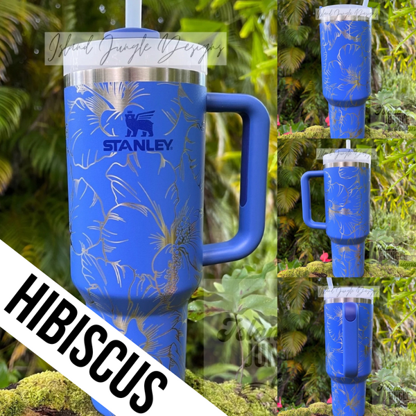 "Iris" Made to Order-Laser Engraved 40oz Quencher Tumbler-Full Wrap Design-Free Shipping!