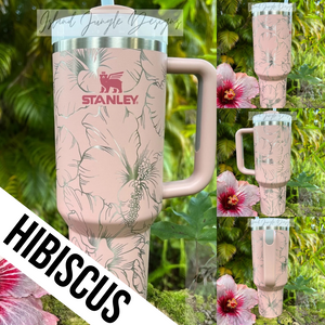"Pink Dusk" Made to Order-Laser Engraved 40oz Quencher Tumbler-Full Wrap Design-Free Shipping!