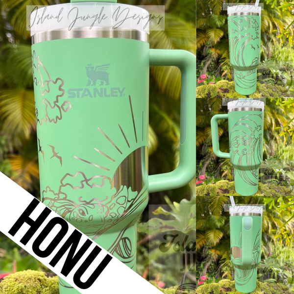 "Jade" Made to Order-Laser Engraved 40oz Quencher Tumbler-Full Wrap Design-Free Shipping!