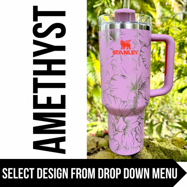 "Amethyst" Made to Order-Laser Engraved 40oz Quencher Tumbler-Full Wrap Design-Free Shipping!