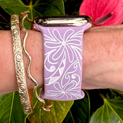 Tiare Tribal Watchband Lavender & White