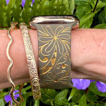 Tiare Tribal Watchband Olive Green & Gold