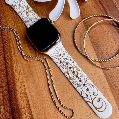 Tiare Tribal Watchband White & Gold