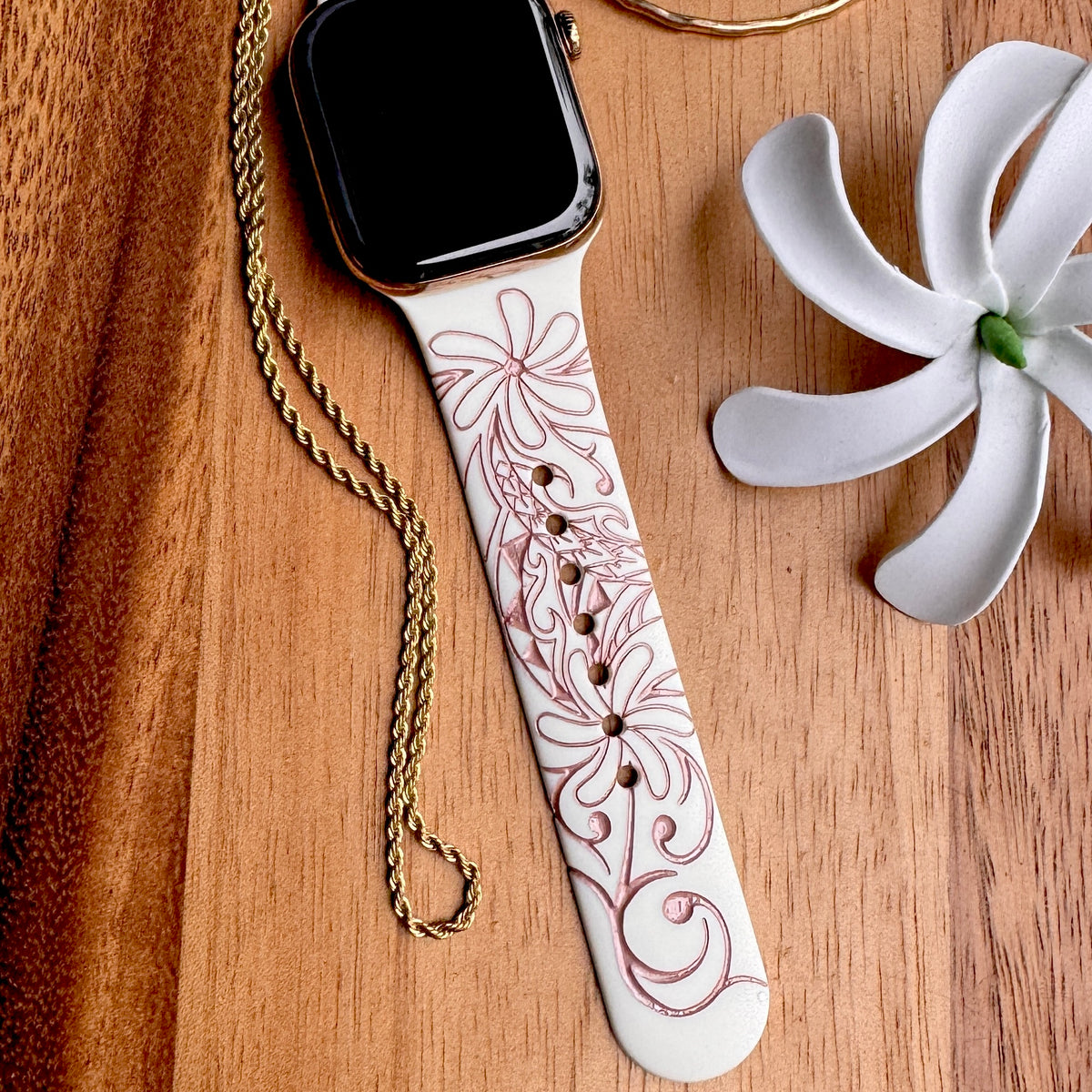 Tiare Tribal Watchband Ivory & Rose Gold