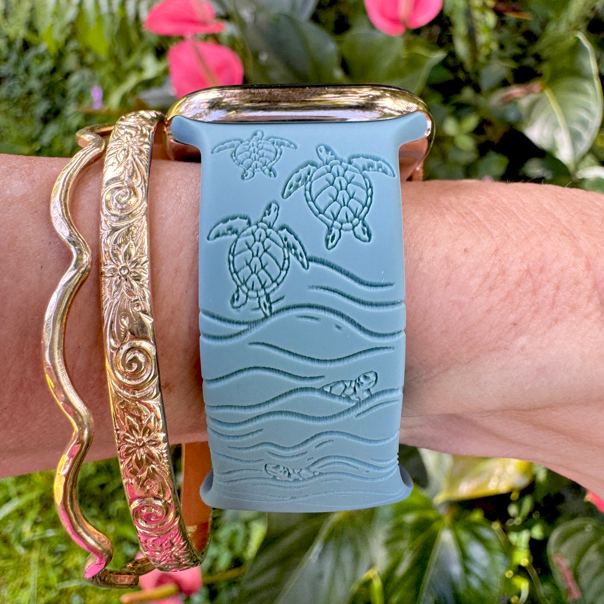 Honu Watchband Blue Cactus