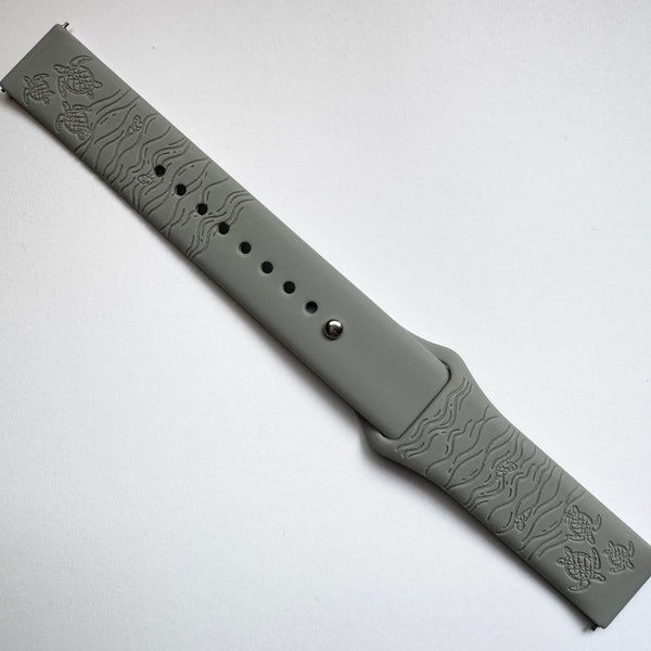 20mm Silicone Watch Band Compatible with Samsung Galaxy, FitBit Versa 3/4, Sense & Pixel One Size Wrist Concrete Gray Honu