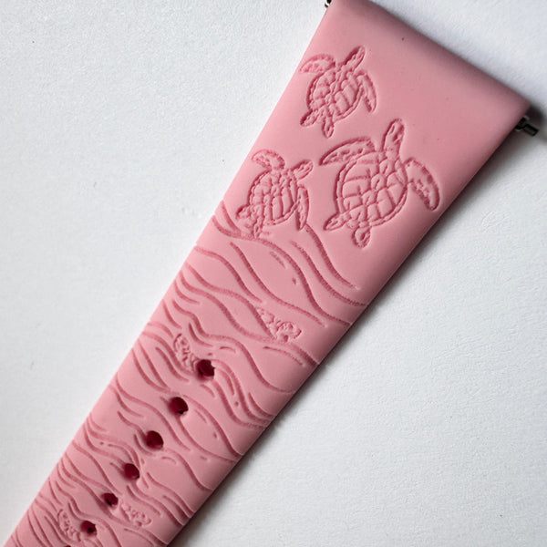 20mm Silicone Watch Band Compatible with Samsung Galaxy, FitBit Versa 3/4, Sense & Pixel One Size Wrist Rose Honu