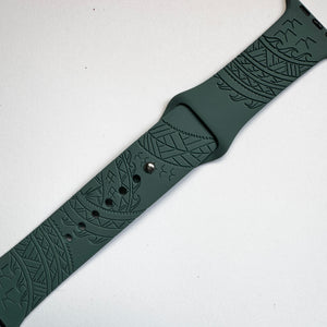 For 49mm/46mm/45mm/44mm & [42mm series 3] S/M Green Cactus 'Iwa Bird Tribal CLEARANCE-ALL SALES FINAL