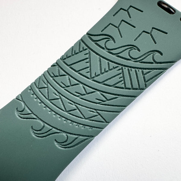 For 49mm/46mm/45mm/44mm & [42mm series 3] S/M Green Cactus 'Iwa Bird Tribal CLEARANCE-ALL SALES FINAL