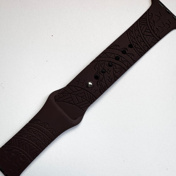 For 49mm/46mm/45mm/44mm & [42mm series 3] S/M Cocoa 'Iwa Bird Tribal CLEARANCE-ALL SALES FINAL