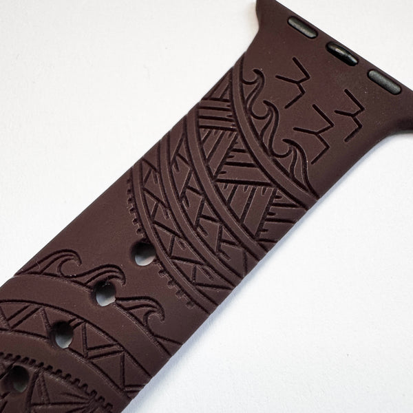 For 49mm/46mm/45mm/44mm & [42mm series 3] S/M Cocoa 'Iwa Bird Tribal CLEARANCE-ALL SALES FINAL