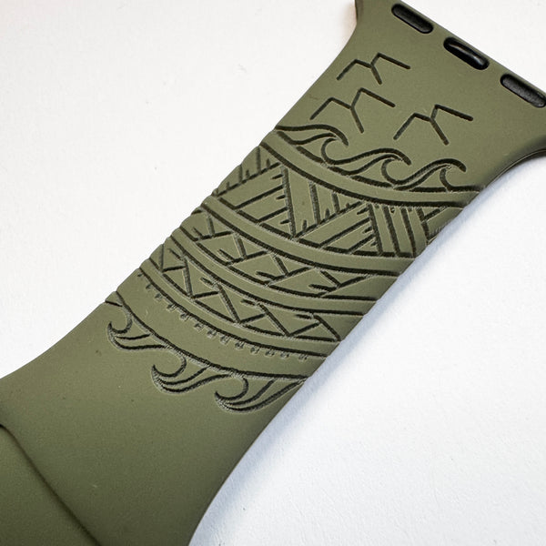 For 38mm/40mm/41mm & [42mm series 10] M/L Khaki 'Iwa Bird Tribal CLEARANCE-ALL SALES FINAL