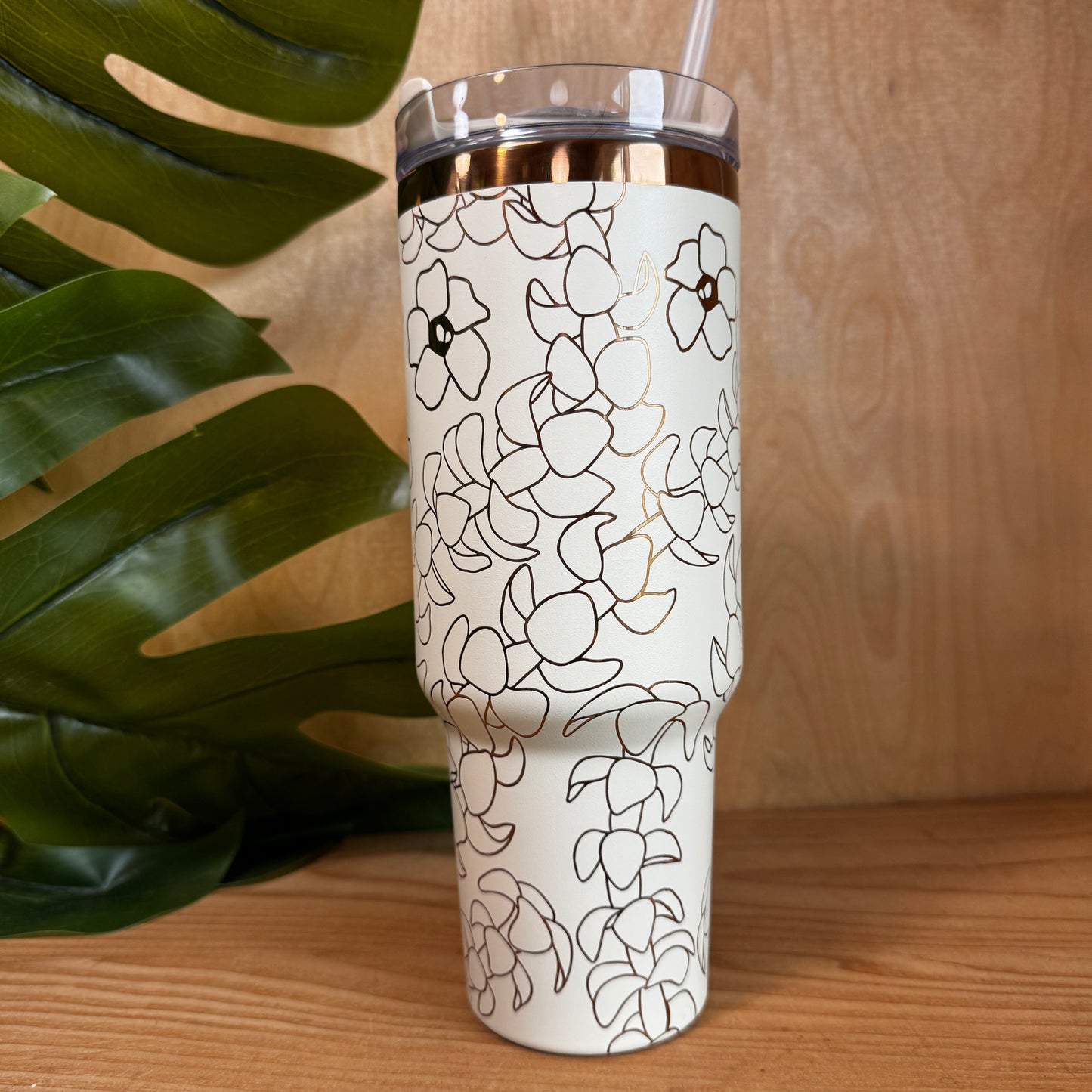 Ready to Ship Cream Lei Pua Kenikeni with Copper Engraving-Free Shipping ALL SALES FINAL