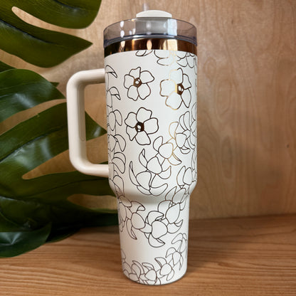 Ready to Ship Cream Lei Pua Kenikeni with Copper Engraving-Free Shipping ALL SALES FINAL