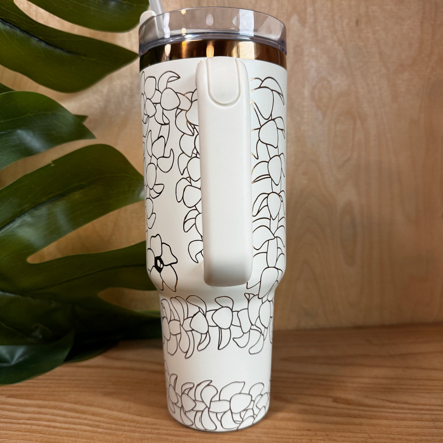 Ready to Ship Cream Lei Pua Kenikeni with Copper Engraving-Free Shipping ALL SALES FINAL