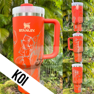 "Tigerlily" Made to Order-Laser Engraved 40oz Quencher Tumbler-Full Wrap Design-Free Shipping!