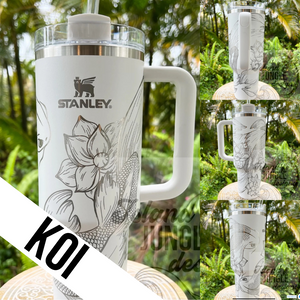 "Brilliant White" Made to Order-Laser Engraved 40oz Quencher Tumbler-Full Wrap Design-Free Shipping!