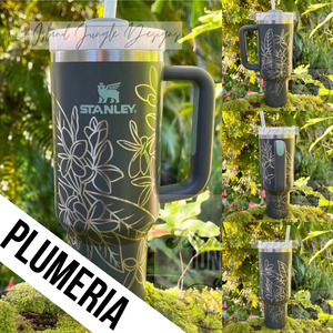 "Charcoal" Made to Order-Laser Engraved 40oz Quencher Tumbler-Full Wrap Design-Free Shipping!