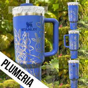 "Iris" Made to Order-Laser Engraved 40oz Quencher Tumbler-Full Wrap Design-Free Shipping!