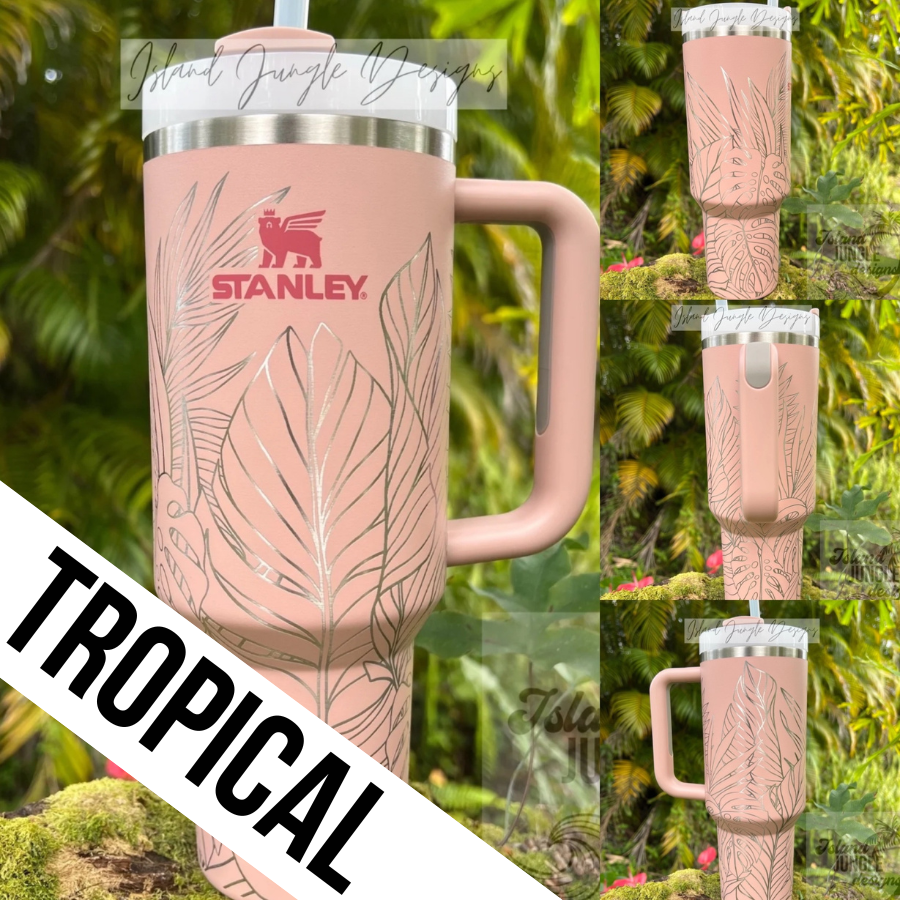 Stanley Tumbler, Watermelon Moonshine, laser engraved