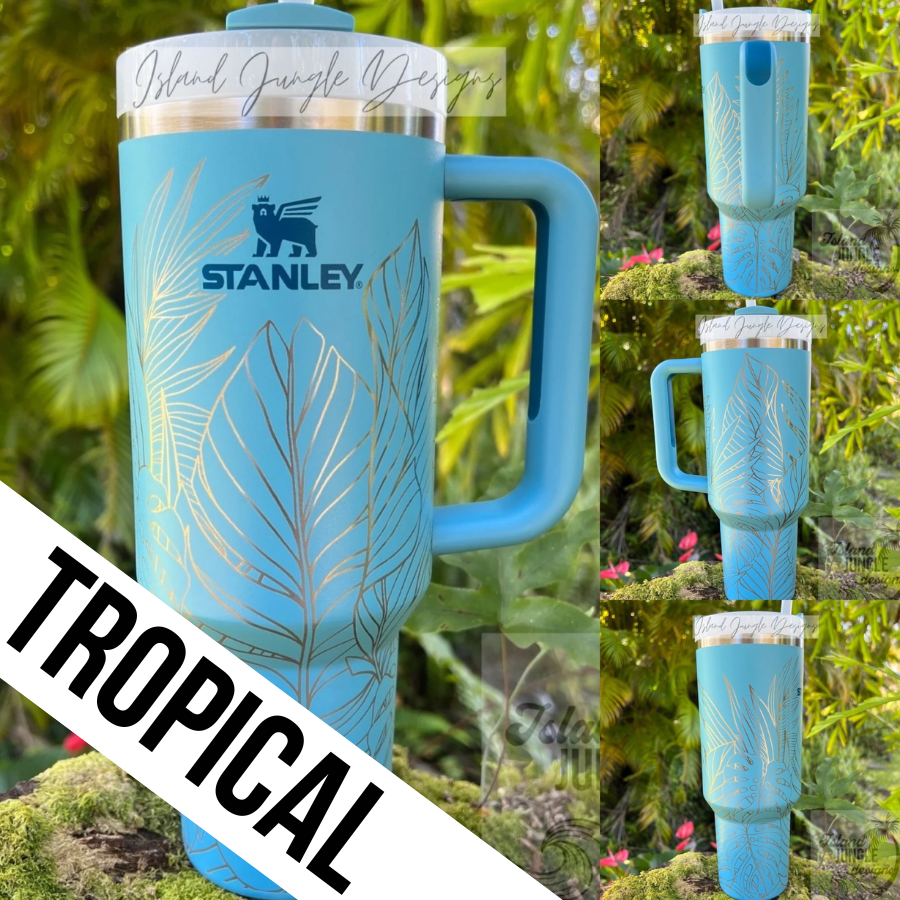 Pink Dusk Made to Order-Laser Engraved 40oz Quencher Tumbler-Full Wr –  Island Jungle Designs