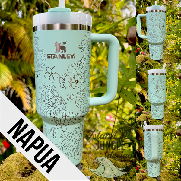 "Mint" Made to Order-Laser Engraved 40oz Quencher Tumbler-Full Wrap Design-Free Shipping!