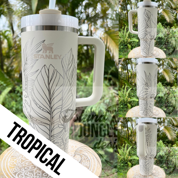 "Cream" Made to Order-Laser Engraved 40oz Quencher Tumbler-Full Wrap Design-Free Shipping!