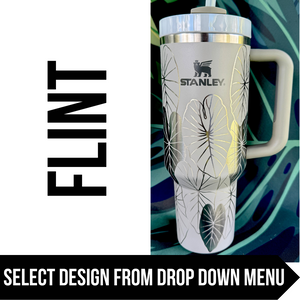 "Flint" Made to Order-Laser Engraved 40oz Quencher Tumbler-Full Wrap Design-Free Shipping!