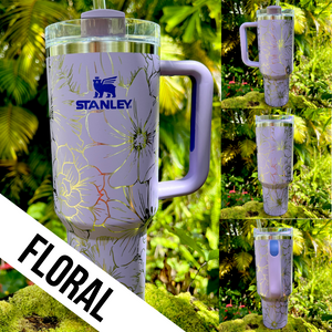 "Lavender" Made to Order-Laser Engraved 40oz Quencher Tumbler-Full Wrap Design-Free Shipping!