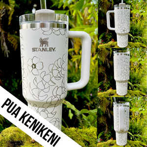 "Brilliant White" Made to Order-Laser Engraved 40oz Quencher Tumbler-Full Wrap Design-Free Shipping!
