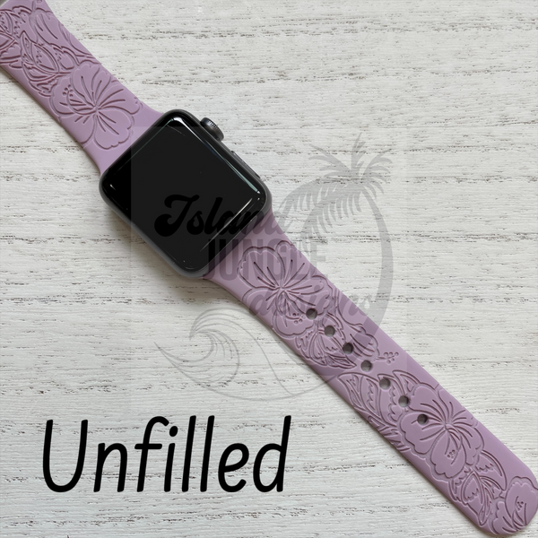 Hibiscus Silicone Watch Band Compatible with Series 1-9, SE & Ultra
