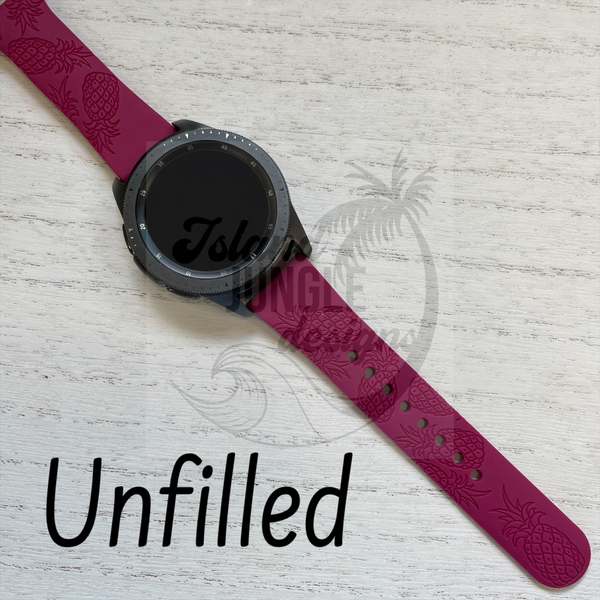 Pineapple 20mm Silicone Watch Band Compatible with Samsung Galaxy, FitBit Versa 3/4, Sense & PIxel