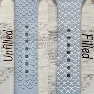 Mermaid Scale 20mm Silicone Watch Band Compatible with Samsung Galaxy, FitBit Versa 3/4, Sense & PIxel