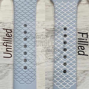 Mermaid Scale 22mm Silicone Watch Band Compatible with Samsung & More
