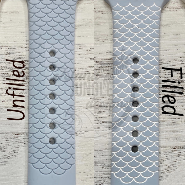 Mermaid Scale 20mm Silicone Watch Band Compatible with Samsung Galaxy, FitBit Versa 3/4, Sense & PIxel