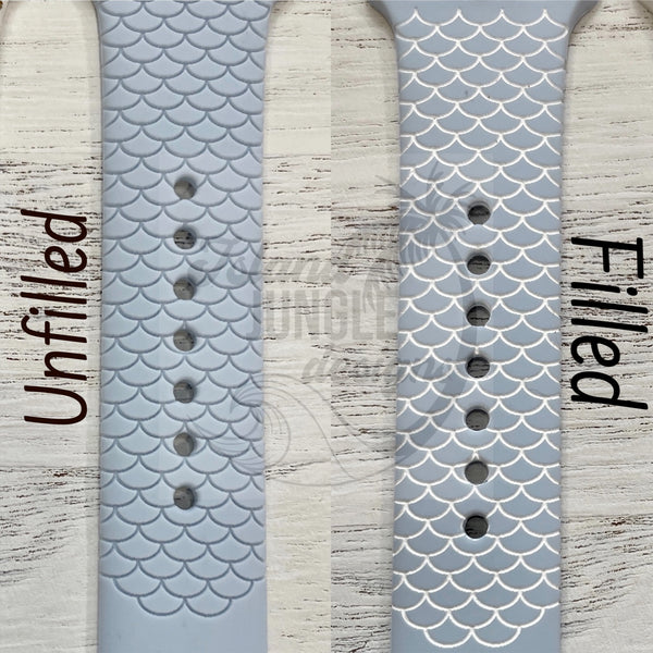 Mermaid Scale 20mm Silicone Watch Band Compatible with Samsung & More