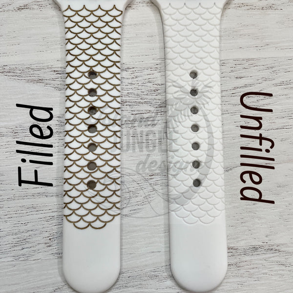 Mermaid Scale 20mm Silicone Watch Band Compatible with Samsung Galaxy, FitBit Versa 3/4, Sense & PIxel