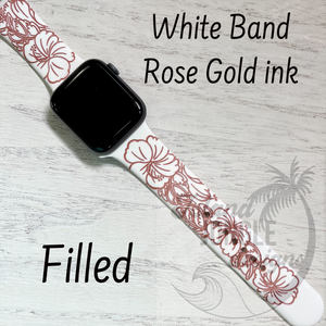 Hibiscus Silicone Watch Band Compatible with Series 1-9, SE & Ultra