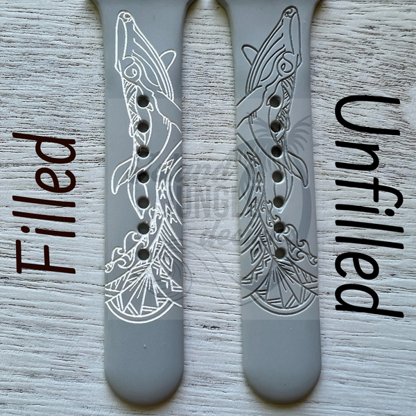 Mama and Baby Whale (Koholā) 22mm Silicone Watch Band Compatible with Samsung & More